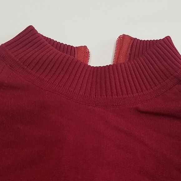 Vintage Holiday Knitwear Sweatshirt  Womens Medium Long Sleeve 1/4 Zipper Red - Picture 6 of 7